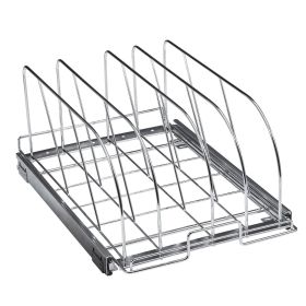 VEVOR Pan and Pot Rack, Expandable Pull Out Under Cabinet Organizer, Cookie Sheet Baking Pans tray Organization, Adjustable Wire Dividers